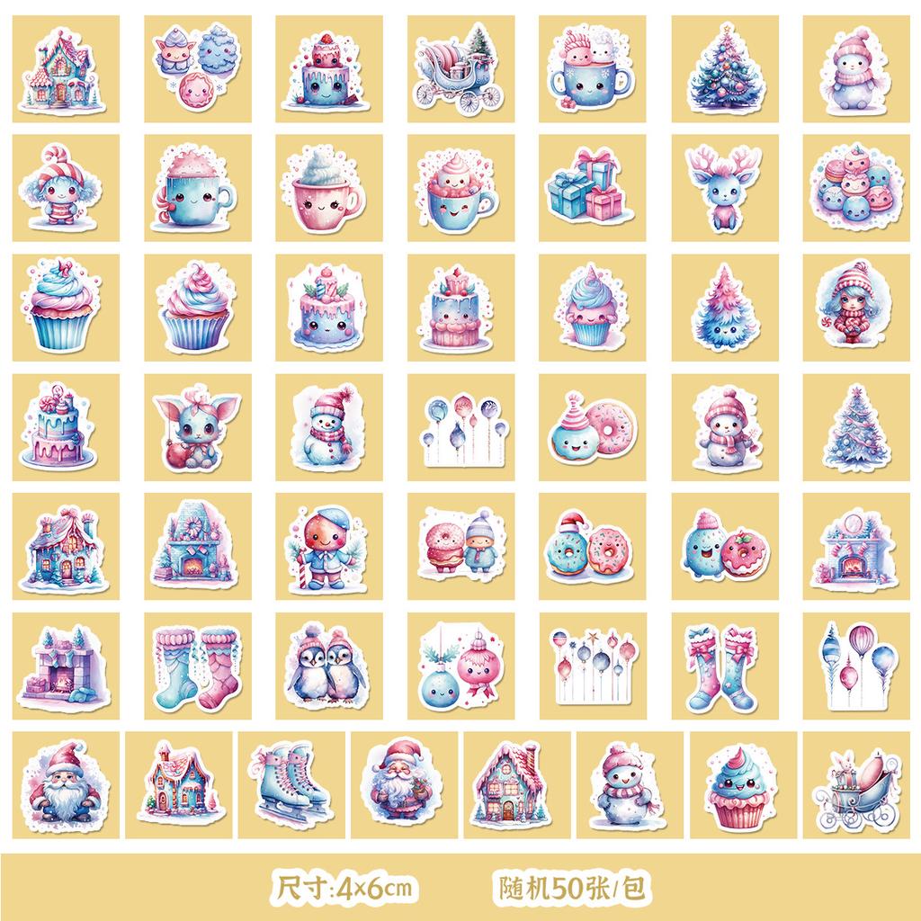 50/100 Nordic Style Christmas Graffiti Stickers Mobile Guitar Decoration Waterproof Stickers DIY Hand Account Stickers