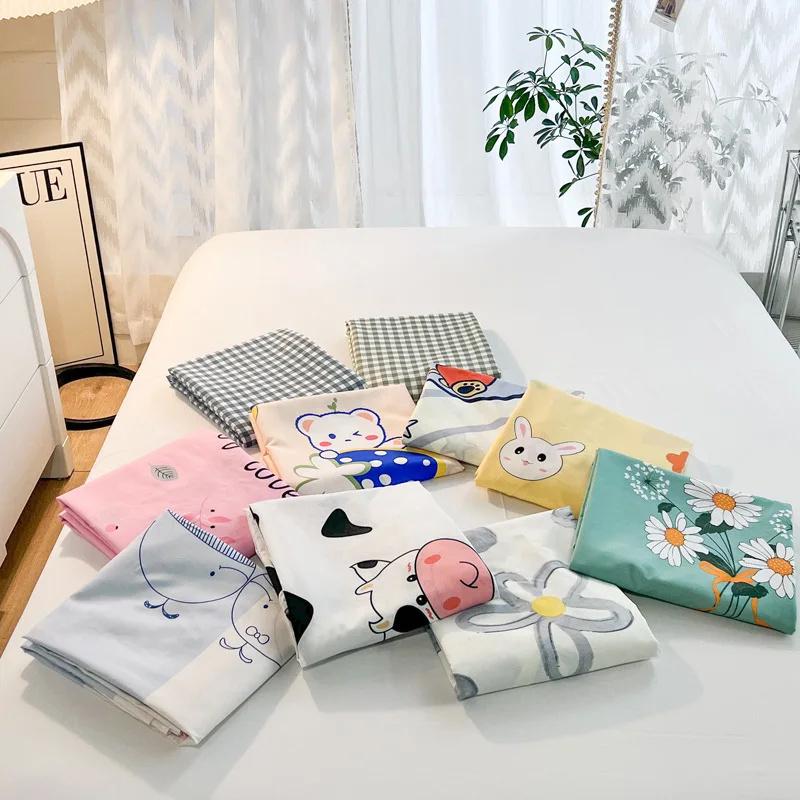 Flat Sheet Floral Style Bedsheet Skin-friendly Bed Linen Simple Student Bed Fitted Sheet Mattress Pad Bedcover