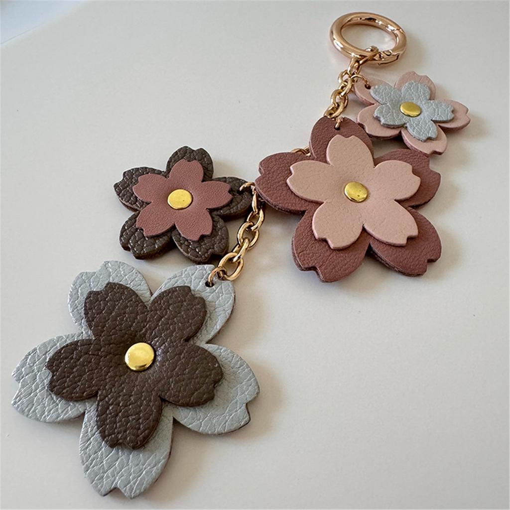Flower Keychain Purse Embellishment Car Keychain Mobile Phone Strap Fashionable Key Holder for Youthful Women Bags