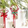 Set Of 3 Christmas Bells, Five-Pointed Star Bow Bells, Christmas Tree Pendants, Metal Home Ornaments, 35*11cm