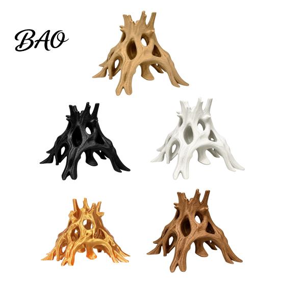 Aquarium Root Decoration 3D Printed Cave Hideout, Hollow Tree Shaped Fish Tank Decoration, Porous Structure Shrimp Breeding Shelter for Shrimp,