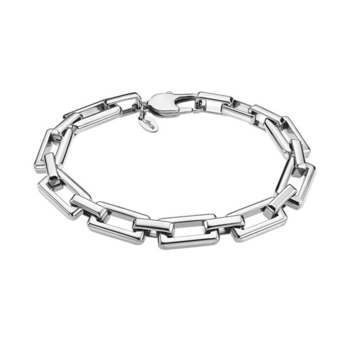 Bracelet - LOTUS - Style Chaîne Acier Inoxydable - Couleur Blanc - Longueur 21.5 cm