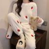 Navava Women S Strawberry Pattern Long Sleeve Pajama Set Nt3132