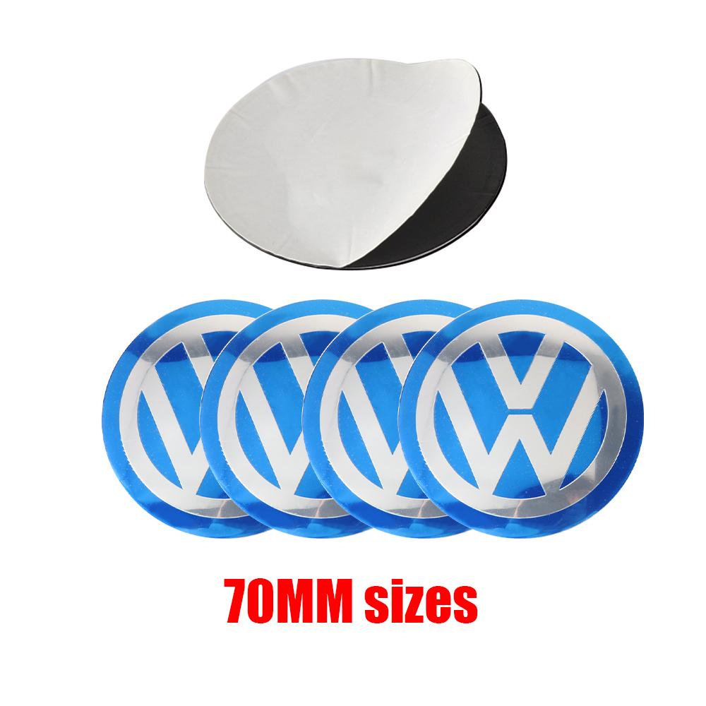 

70/80/90/100/120MM 4Pcs Car Wheel Center Hub Cap Sticker Badge Styling Accessories For VW GTI Golf8 Polo Passat Mk6 MK7 Tiguan R