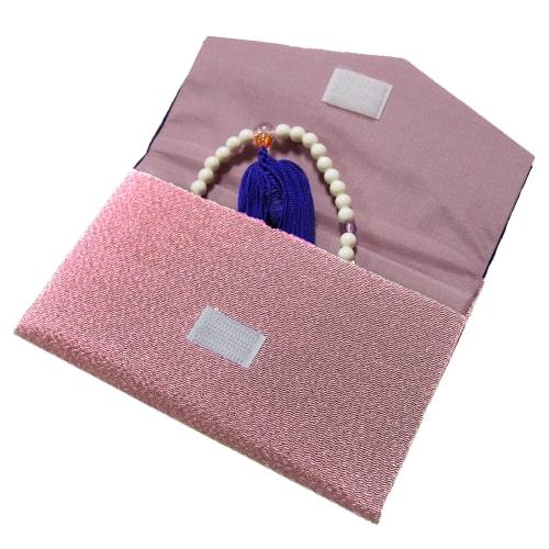 Eikan Made In Japan Double Chirimen Prayer Bead Bag, Cherry Blossom Color, E-710