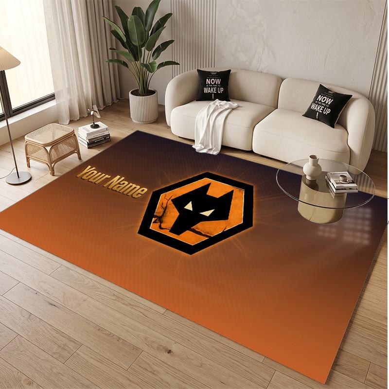 Personalized Crystal Velvet Carpet Wolverhampton Wanderers Pattern Non Slip Floor Rug