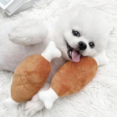 Pískací hračka pro psa Kuřecí stehýnka Tvar kosti Plyšová hračka pro domácí mazlíčky Psy a Kočky juguetes para perros