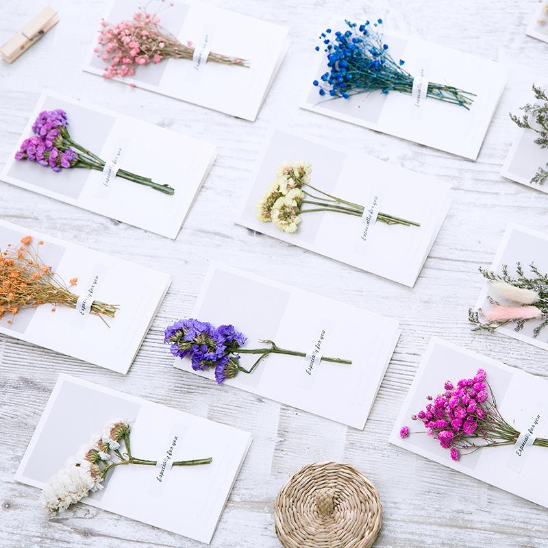 Thank You Card Mother's Day Greeting Card Dried Flower Handwritten Blessing Starry Sky 5PC Goddess Festival