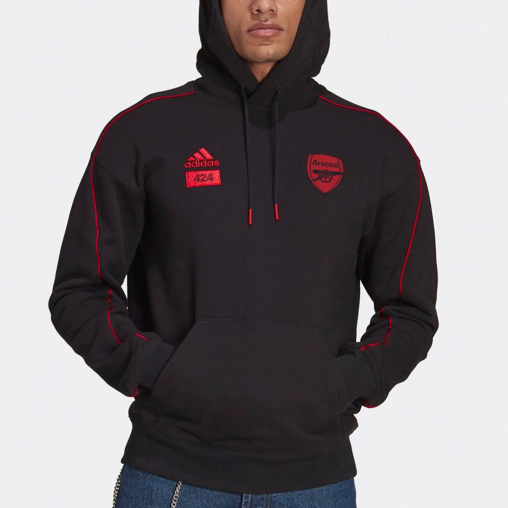 adidas X 424 Collaboration Arsenal AFC Comfortable Casual Hoodie Football Long Sleeve Sweatshirt Men Sweatshirt Black H31430