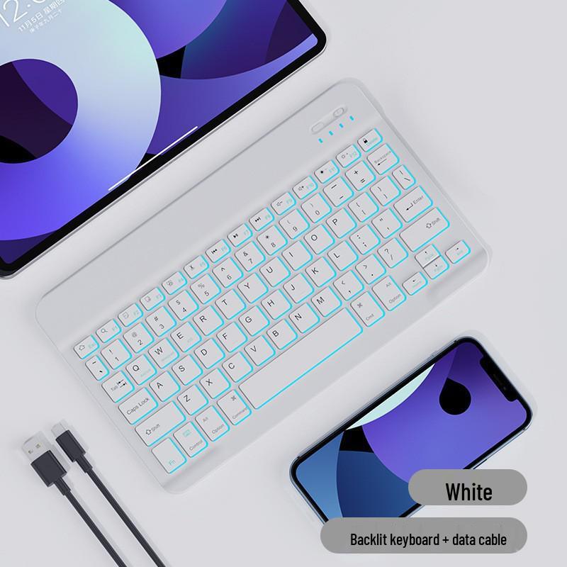 RGB Backlit Bluetooth Keyboard & Silent Wireless Mouse for iPad, Huawei & Tablets