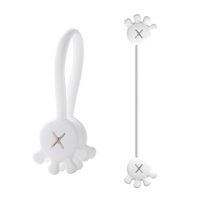 Силиконовый магнитный органайзер для кабелей и закладка для книг Palm белый