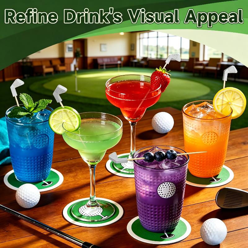 Golf Cocktail Picks, 4.7 In Fancy Toothpicks For Appetizers, Wooden Fruit Skewers Bamboo Food Sticks For Sandwich, Masters Golf