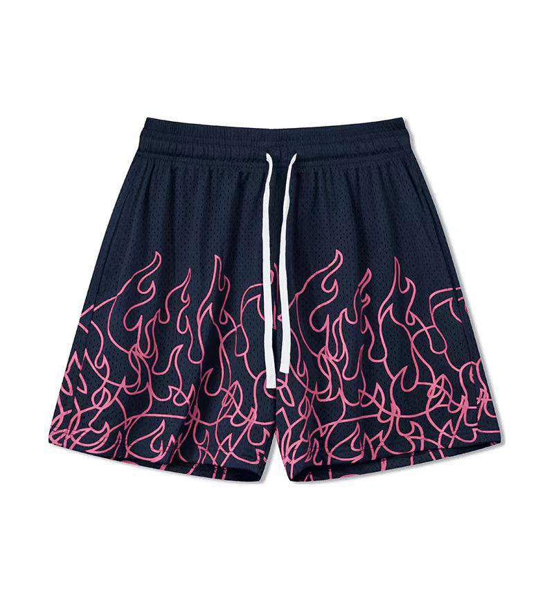 Men's American-Style Breathable Mesh Sports Shorts - Fitness, Running, Beach, Basketball & Trendy Five-Point Pants