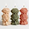 Cylinder Silicone Candle Molds for Candle Soap Gypsum Decoration Embossed Rose Silicone Candle Molds for Epoxy Resin