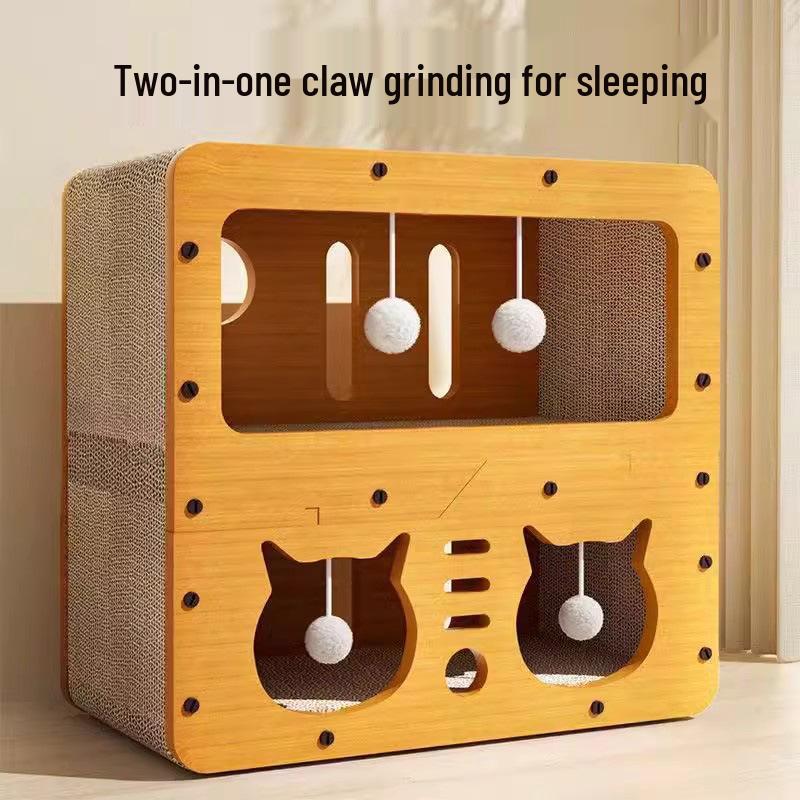 

Vertical Scratch-Resistant Cat House with Integrated Bed - All-Season, Lint-Free, Wear-Resistant Cat Supplies 45 x 27 x 51 cm
