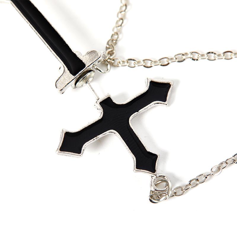 Punk Black Cross Drop Earrings For Teens Vintage Rock Pride Long Chain