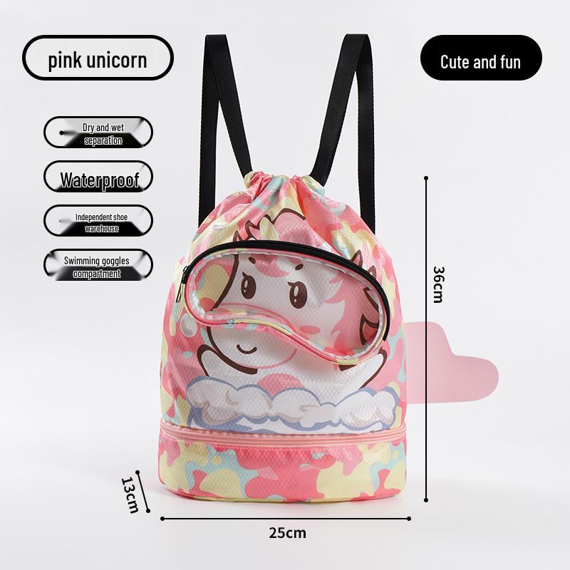 Adorable Cartoon Waterproof Kids' Swim Bag - Lightweight Sports & Travel Backpack for Clothing