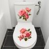 Rose Toilet Seat Stickers Self-Adhesive Waterproof for Personalized Bathroom Decor