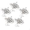 100Pcs Blank Key Rings DIY Keychain Holder Split with Chain Silver