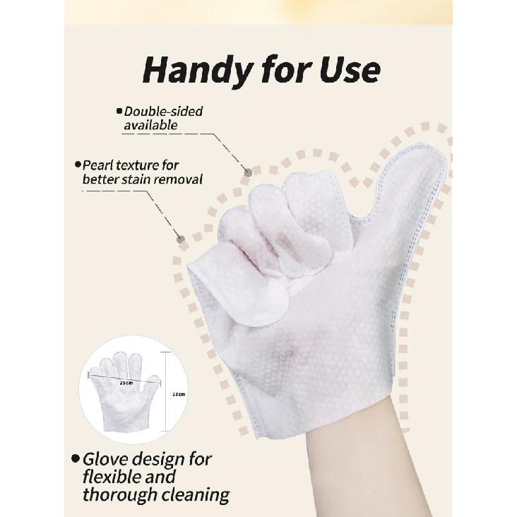 20 Pcs Pet Wash Free Cleaning Thick Gloves Cat and Dog Dry Cleaning Wet Wipes Pet Cleaning Products Remove Odor