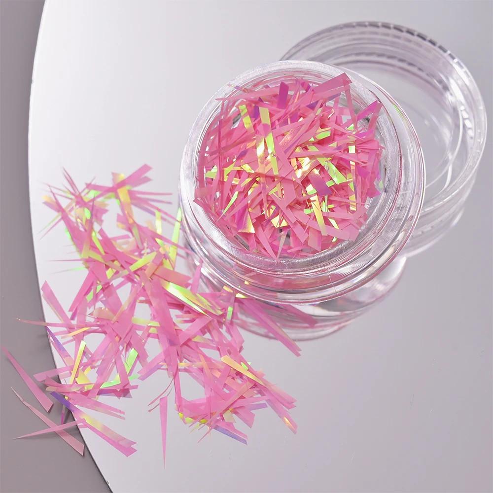 

1 коробка нерегулярных голографических битых стеклянных бумажных наклеек на ногти с фольгой «Аврора» с градиентными лазерными хлопьями, наклейка «сделай сам» аксессуары для маникюра Deco