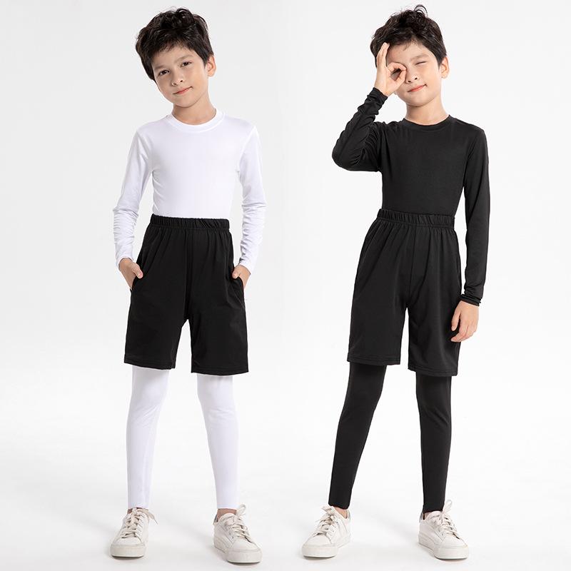 Children's Long-Sleeve Compression Shirt for Basketball Training - High Elasticity, Quick-Dry, Breathable, Warm Base Layer