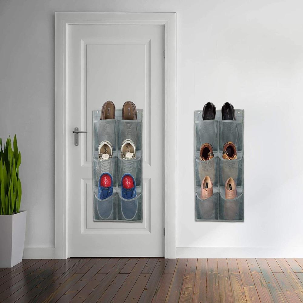 Wall-Mounted Storage Bag 6 Grids Non-woven Fabric Door Hangable Storage Basket Hanging Over The Door Space Saving