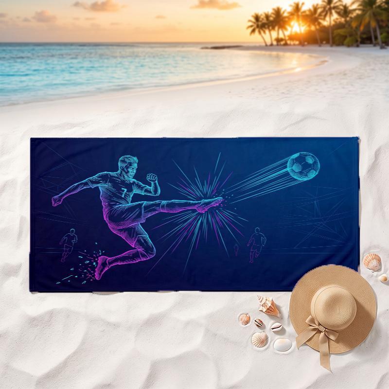 Soccer Ball (48) Soft and comfortable beach towel perfect for vacations and poolside use an ideal gift for summer holidays