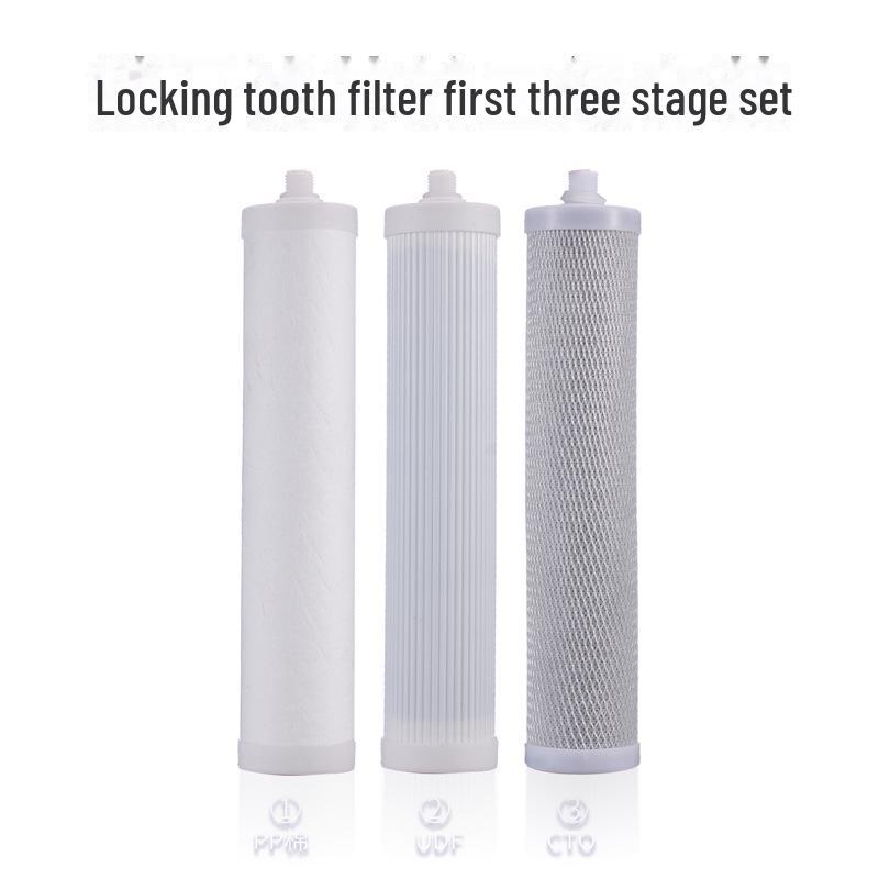 8/10 Inch 3-Stage Water Purifier Filter with Lock Tooth: PP Cotton & Granular Activated Carbon