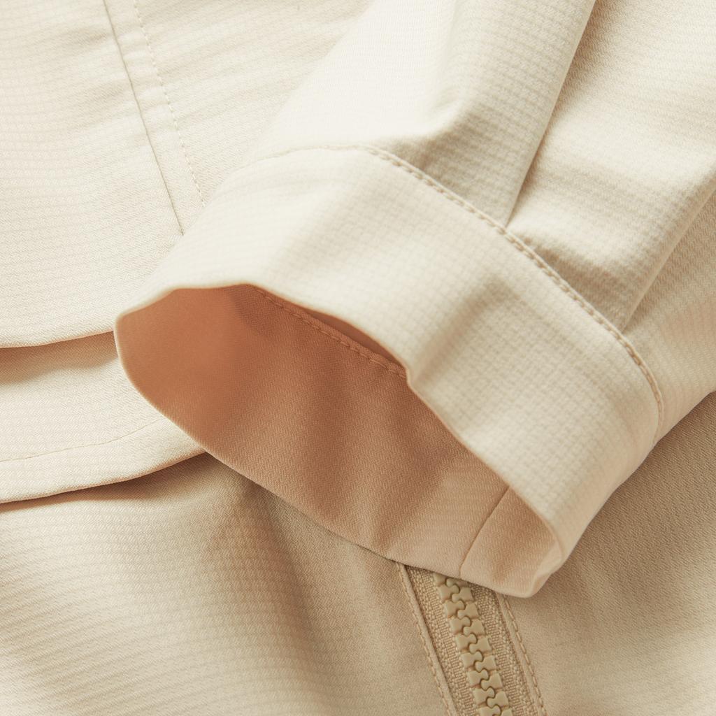 Li Ning Sports Trend Series Loose Hooded Solid Color Zipper Fleece Windbreaker Women Outerwear Oatmeal-Gray AFDUA84-1