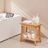 Bamboo Shower Bench 19.1 X 11.3 X 18.3 In Shower Stool Chair for Bathroom
