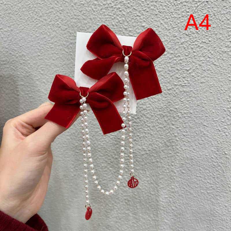

Elegant Pearl Bow Tassel Hair Clip Solid Velvet Hair Claw Children Princess Best Hairpins Beauty Hair Accessories