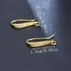 18K Gold-Plated Copper U-Shaped Ear Hooks with Zircon for DIY Earrings, Available In Three Colors