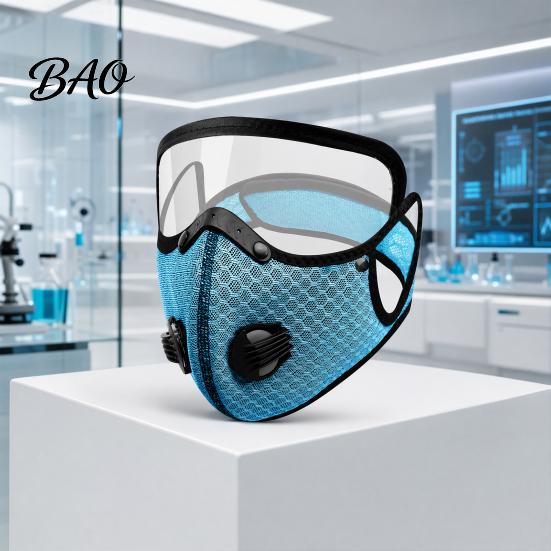 Beschlagfreie Sicherheitsmaske für Radfahrer mit Augenschutz, Atemventil, Leichte atmungsaktive Netzstoff-Schutz, Winddicht, Staubdicht, Verstellbar