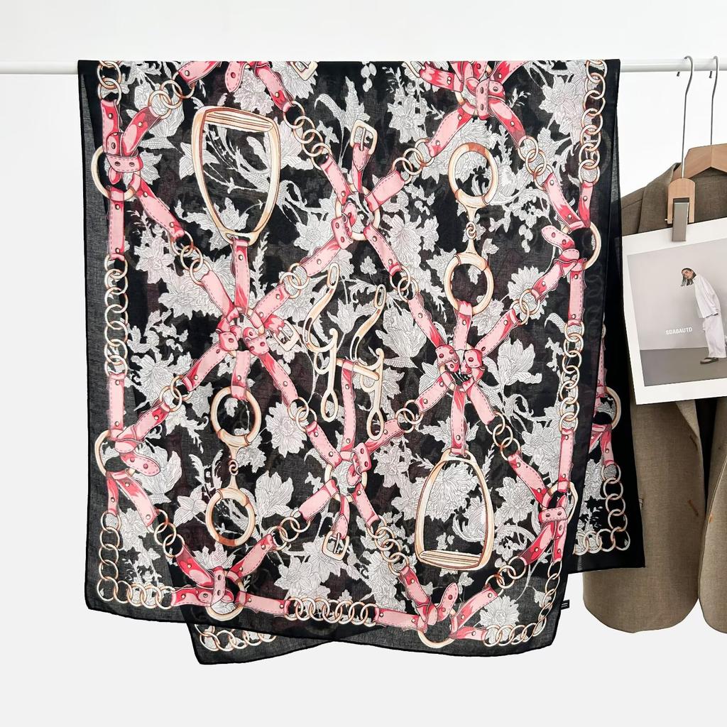 Korean Version Spring and Summer New Cotton and Linen Yarn Thin Silky Shawl Travel Sun Protection Beach Towel Women's Scarf Silk Scarf