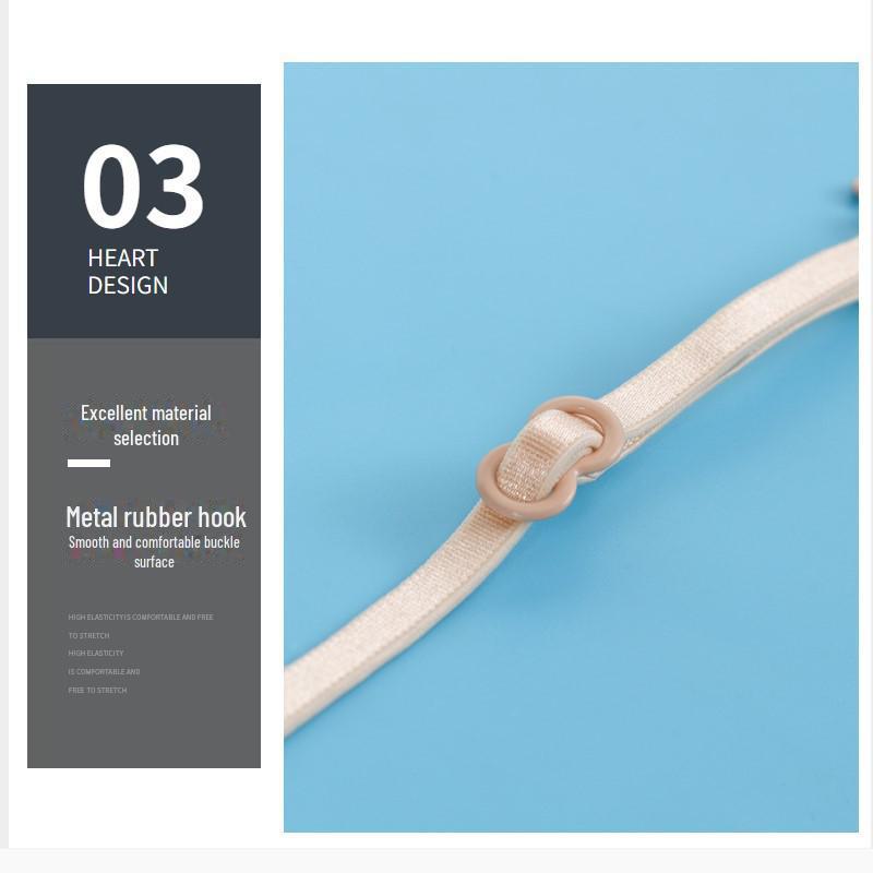 5mm Nylon Unsichtbarer BH mit dünnen, rutschfesten Trägern und elastischer nahtloser Verlängerung für einen schönen Rücken