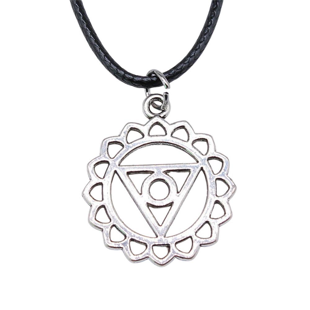 45cm Necklace Leather Chain Big Hexagram Celtic Vintage Jewelry Supplies QN036
