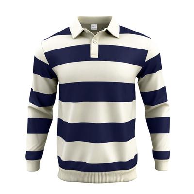Spring and Autumn New Style Lapel Striped Sweatshirt for Men and Women Trendy Loose  Brand Twill Men's Po