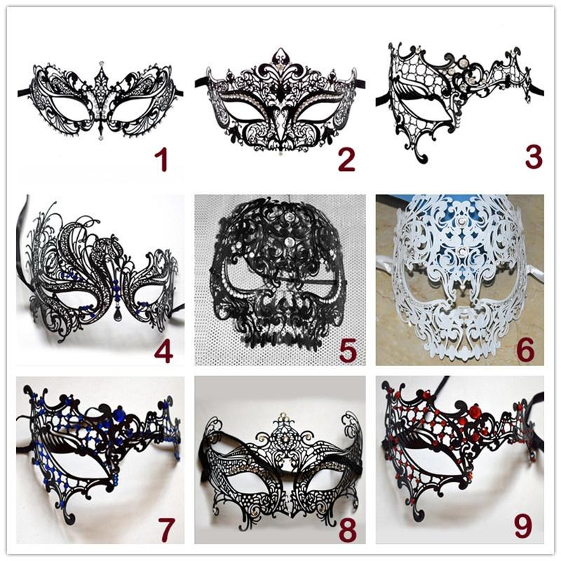 Halloween Costume Party Dress Princess Mask Venice Metal Rhinestone Half Face Mask