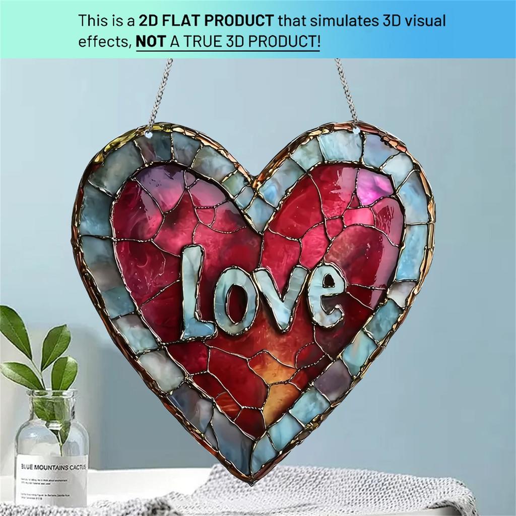 Valentine's Day Retro Love 2D Flat Acrylic Pendant Garden Party Decoration Atmosphere Decoration Supplies
