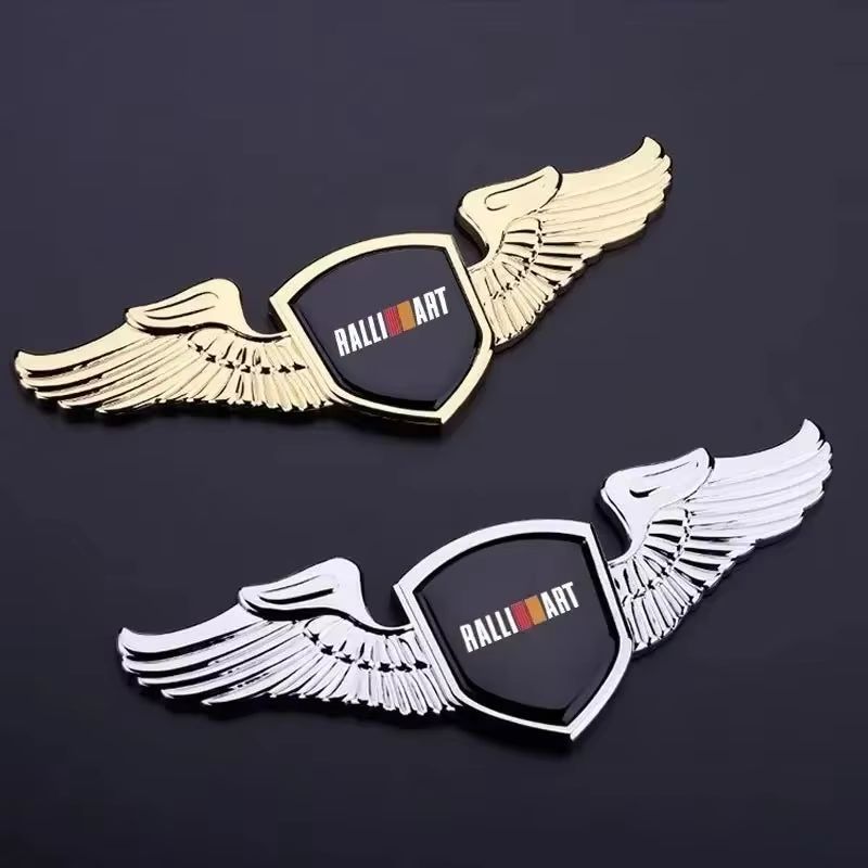 cwznhv1 for Mitsubishi ASX Lancer Cordia Pajero Outlander Eclipse Galant Mirage Metal Chromed Front Hood Emblem Badge Sticker for Car