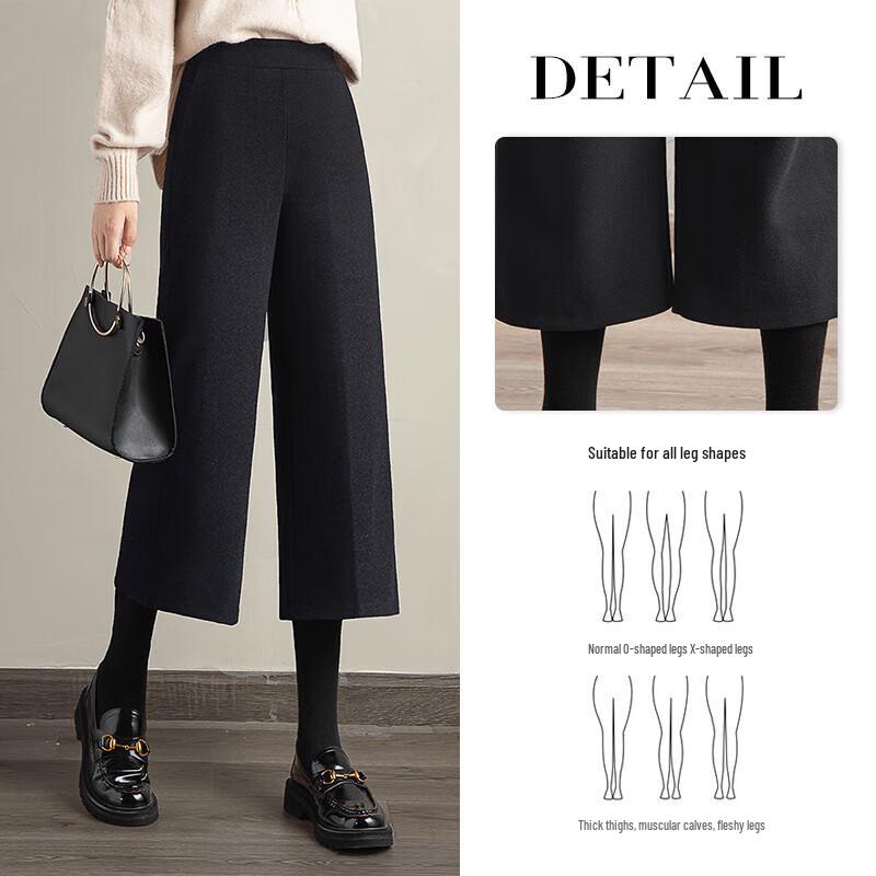 Sybai She Women's High-Waist Drapey Wide-Leg Casual Pants