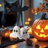 1 Pair Cartoon Ghost Pendant Crochet Car Mirror Hanging Accessories