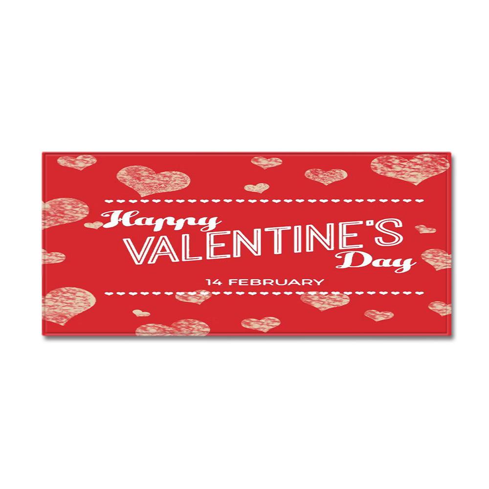Valentine'S Day Carpet Long Floor Mat Love Theme Doormat