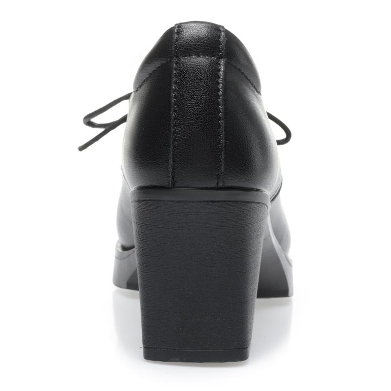 Damesko Kjole Ekte skinn Snøresko med høye hæler Dame Vår Stor størrelse Mote Damesko