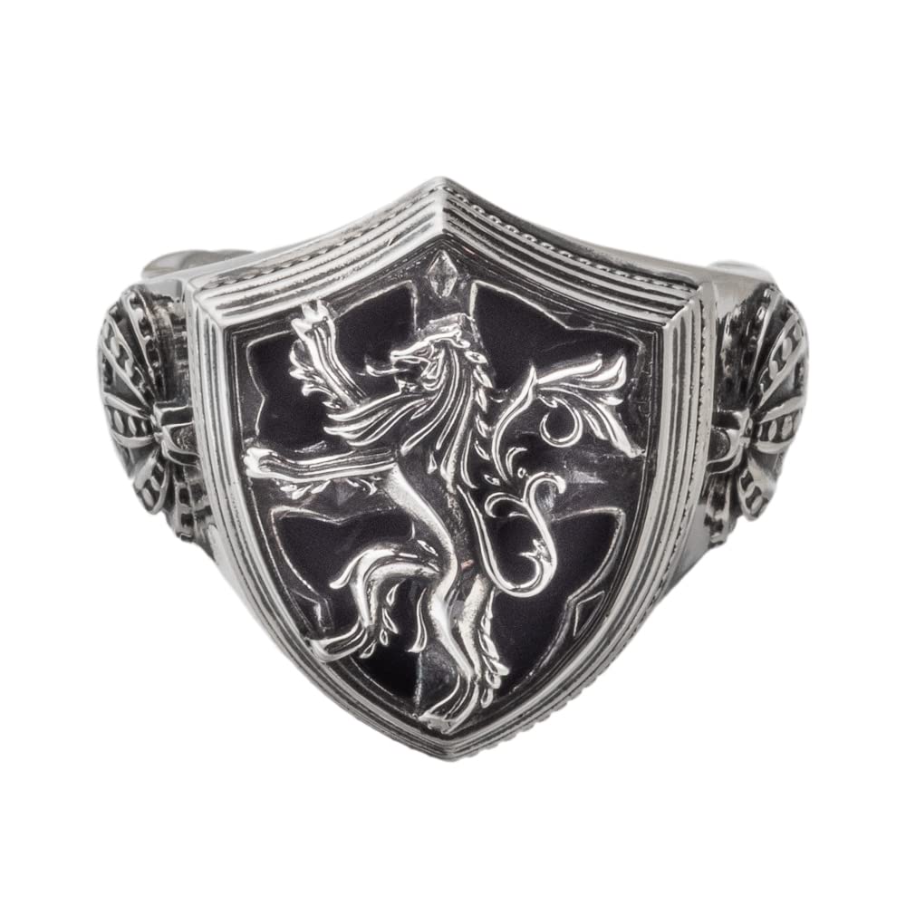 Artemis Kings Lion Shield One Size Fits Silver Brand Silver 925 Ring, All, AKR0065, Men's Accessory, Jewelry, Ring,