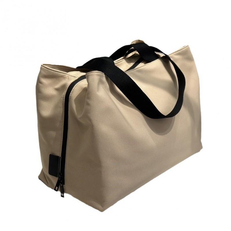 Large Capacity Oxford Cloth Tote Bag Women Lightweight Travel Handbag Casual Shoulder With Zip