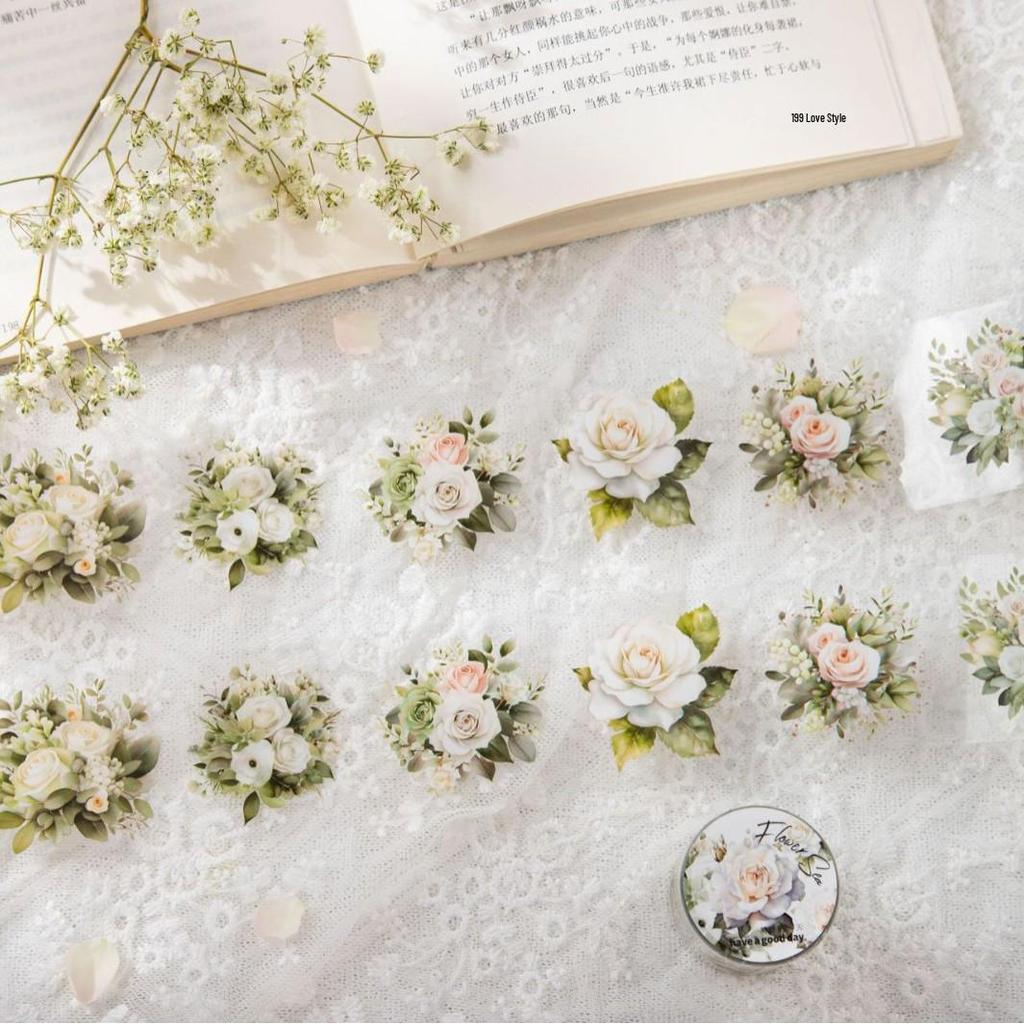 Beautiful Day Sea of Flowers Series: Die-cut PET Plant Journal Decoration Tapes (8 Styles)