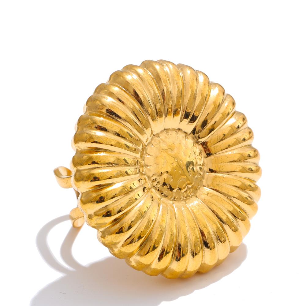 

Eetit Персонализированное массивное кольцо-цветок из нержавеющей стали с открытой шинкой, с покрытием цвета 18-каратного золота. Новинки, популярное украшение для пальца на каждый день, подарок. 7 золотой