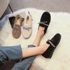 Fashion Curly Fur Shoes Woman Glitter Bowtie Cotton Flats Lambswool Loafers Ladies Winter Footwear Cashmere Plush Shoes Comfy Moccasins